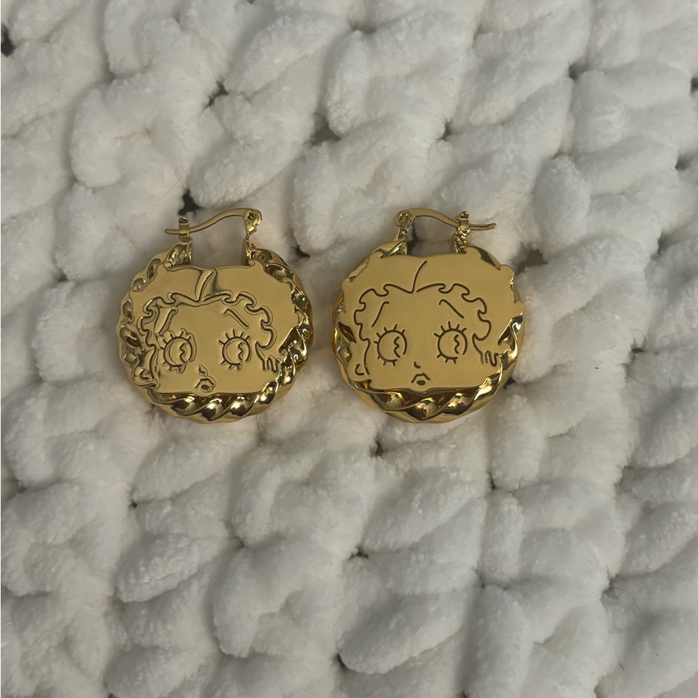 Gold Betty Boop Earrings